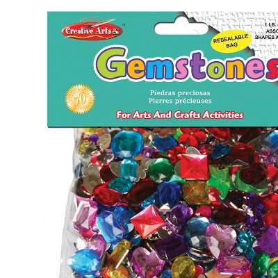Assorted Colorful Acrylic Craft Gemstones, 1 Pound Bag