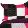 Slickblue Full/Queen Quilt Set, 100% TC Fabric, Vermicelli Quilted Patchwork, Checkered, 3pc - 3 of 4