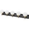 Runesay Mid Century Modern Vanity Lights - 5-Light Milky Glass Globe Modern Bathroom Vanity Lights Over Long Mirror - 3 of 4