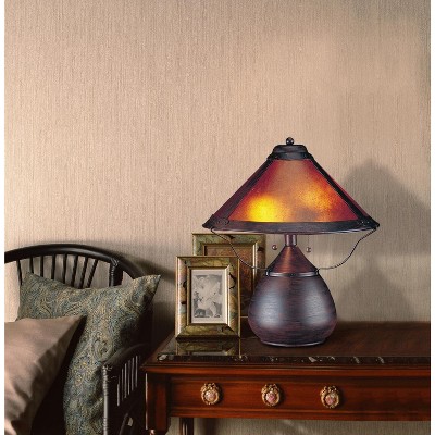 Rust Finish Mica Shade Adjustable Table Lamp
