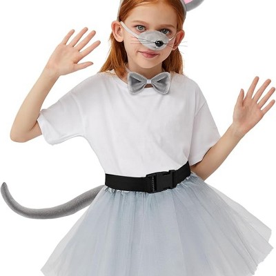 Joyfy Halloween Animal Mouse Ears and Tail, Kids Adult Mouse Costume Accessory Set for Cosplay Dress Up Party