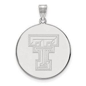 Black Bow Jewelry 10k White Gold Texas Tech Red Raiders NCAA Extra Large Pendant - 1 of 3