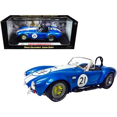 Shelby Cobra 427 S/C #21 Blue Metallic with White Stripes 1/18 Diecast Model Car by Shelby Collectibles