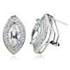 ELYA Marquise Cubic Zirconia Sterling Silver Earrings (21mm) - 2 of 3