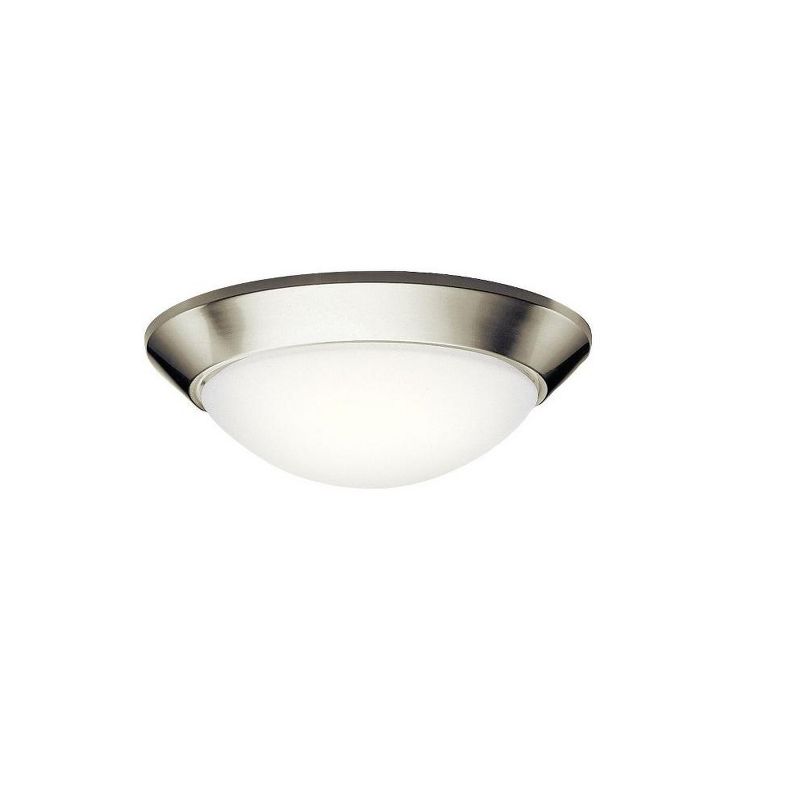 Ceiling Space 16.5" 2 Light Flush Mount with Satin Etched Cased Opal in Brushed Nickel, 1 of 2