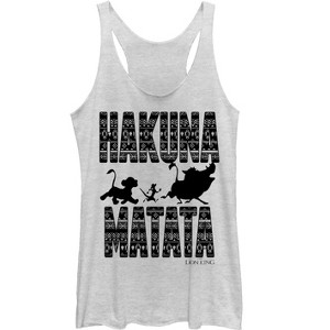 Women's Lion King Hakuna Matata Racerback Tank Top - 1 of 3