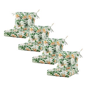 ARTPLAN Seat/Back Outdoor Chair Cushion,Set of 4 Patio Chair Cushion with Tie,Tufted Replacement for Patio Furniture,40x20x4 Inches,4 Count - 1 of 4