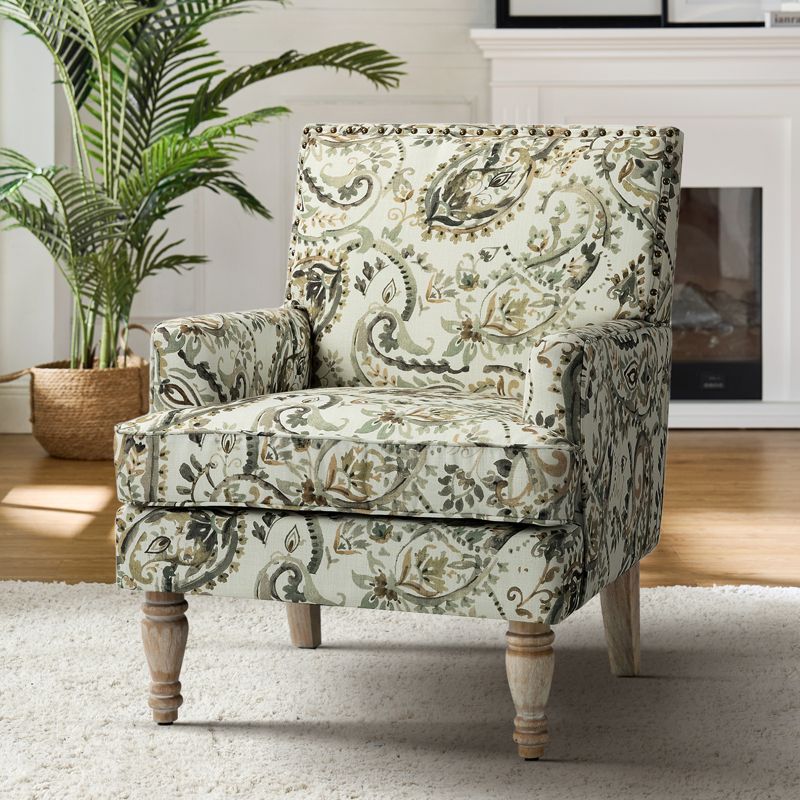 Asiab Upholstered Armchair with Nailhead Trim| Karat Home, 2 of 11