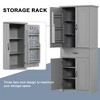 MAYEERTY Bathroom Cabinet Doors Drawer Multiple Storage Adjustable Shelf White - 4 of 4