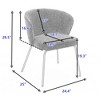NicBex Fabric Dining Chair Set of 2 Modern Kitchen Upholstered Curved Backrest Chairs with Metal Legs - 3 of 4