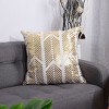 Throw Pillow Cover Gold Geometric Pattern Modern Square Pillow Shams Bronzing Flannelette Cushion Cover for Bedroom Sofa Car Gold, White 18"x18" - 2 of 4