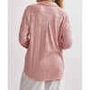 Women's Textured Button Up Pant Set - entro - 3 of 4