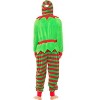 ADR Men's Plush Fleece One Piece Hooded Footed Zipper Pajamas Set, Soft Adult Jumpsuit PJs with Hood - 3 of 4