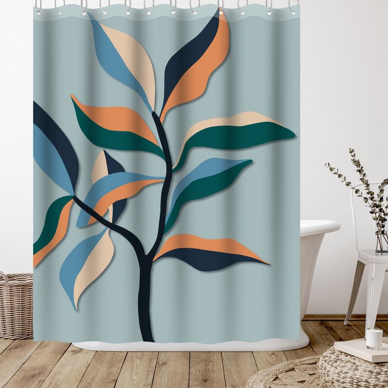 Americanflat 71x74 Botanical Shower Curtain by Miho Art Studio, 4 of 6