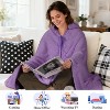 Catalonia Women Hooded Wearable Blanket Cape Cardigan Cloak Wrap Shawls Snuggy Fuzzy Fleece Cape with Hand Pockets, Woman Cozy Gift Plush Throw Wrap - 2 of 4