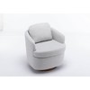 30.3'' Linen Fabric Swivel Accent Chair with Ergonomic Design and Solid Wood Round Base for Living Room, Bedroom - 4 of 4
