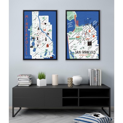 San Francisco Golden Gate City Framed Canvas Print for Kids