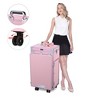 Byootique Rolling Cosmetic Case Nail Table with 4 pcs Replacement Wheels Pink - 4 of 4