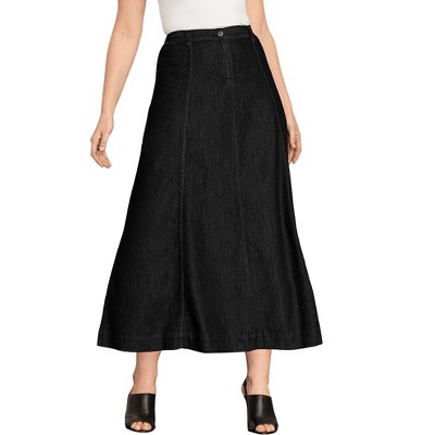 Roaman's Women's Plus Size Invisible Stretch Iconic A Line Maxi Skirt