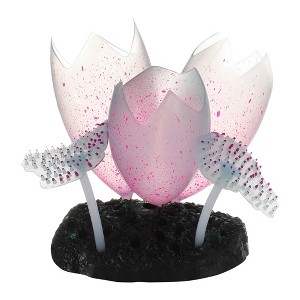 Unique Bargains Silicone Glowing Aquarium Lotus Flower Pink - 1 of 4