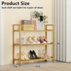 SUGIFT 3 Tier Bamboo Shoe Rack Adjustable Shelves - 3 of 4