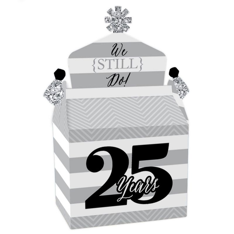 Big Dot of Happiness We Still Do - 25th Wedding Anniversary - Treat Box Party Favors - Anniversary Party Goodie Gable Boxes - Set of 12, 1 of 9