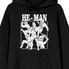 He-Man And The Masters Of The Universe He-Man Fighting Positions Long Sleeve Black Adult Hooded Sweatshirt - 2 of 3