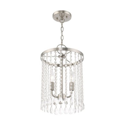 Elizabeth Brushed Nickel Mini Pendant with Clear Crystals