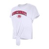 MLB Cincinnati Reds Women's White Front Knot T-Shirt - 3 of 3