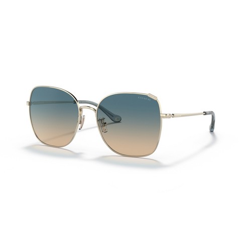 Coach blue hot sale aviator sunglasses