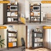 56" Tall Kitchen Bakers Rack, 4 Tier Microwave Stand with Storage, Industrial Bookcase, Freestanding Coffee Bar Station for Spices, Cups, Pots - 4 of 4