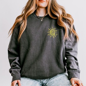 Simply Sage Market Embroidered Summer Sun Lightweight Garment Dyed Sweatshirt - 1 of 4