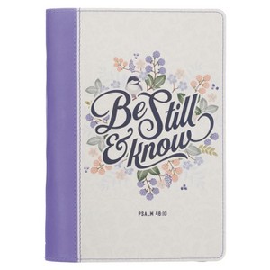 Christian Art Gifts Classic Journal Be Still and Know Psalm 46:10 Bible Verse Inspirational Scripture Notebook for Women, Ribbon Marker, Purple Faux - 1 of 1