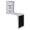 DOMETOUR Black and White Wall-mounted Folding Table P2 Grade MDF+NC Paint - 2 of 4