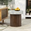 Mid-Century Modern MGO Side Table with Antique white top and Natural wood frame-Christopher Knight Home - 4 of 4