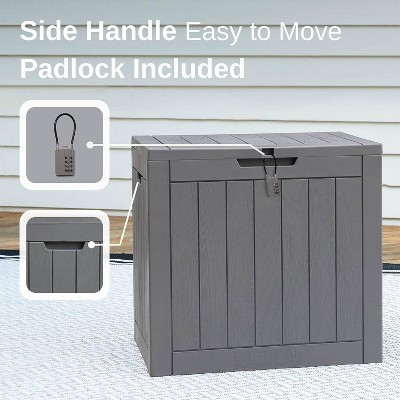 East Oak 31 Gallon Gray Lockable Resin Deck Box