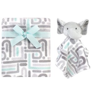 Luvable Friends Baby Boy Plush Blanket and Security Blanket, Elephant Maze, One Size - 1 of 3