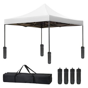 FDW Pop Up Canopy Tent 9.6x9.6 Anti-UV for Parties Camping with Portable Bag - 1 of 4