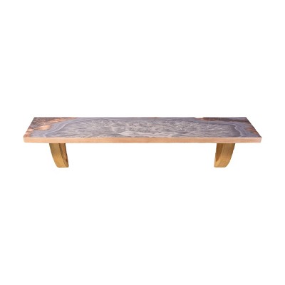 HomeRoots 24" Gray And Natural Wood Wall Mounted Accent Shelf