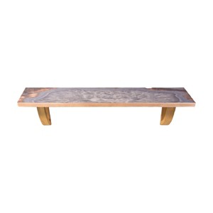 HomeRoots 24" Gray And Natural Wood Wall Mounted Accent Shelf - 1 of 4