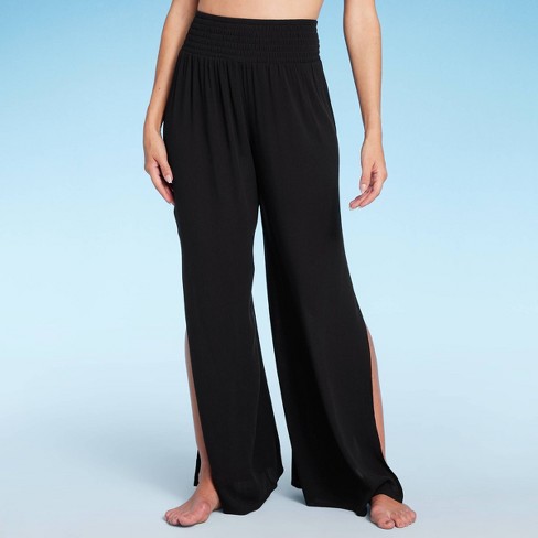Women's Smocked Waist Side Slit Cover Up Pants - Shade & Shore™ : Target