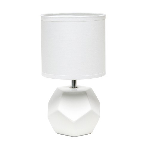 Round Prism Mini Table Lamp with Matching Fabric Shade White - Simple Designs - image 1 of 4