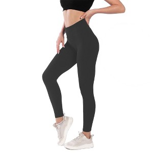 Coolmee Womens Winter Warm Fleece Lined Leggings High Waist Thick Thermal Leggings Elastic Soft Comfortable Velvet Tights - 1 of 4