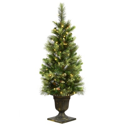 National Tree Company 4.5ft Carolina Pine Entrance Tree with Battery Operated LED Lights