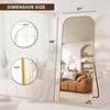 56x21 Inch Full Length Mirror for Bedroom Living Room Cloakroom Aluminum Frame Gold Arched Top Sturdy Freestanding Wall Mountable - 4 of 4