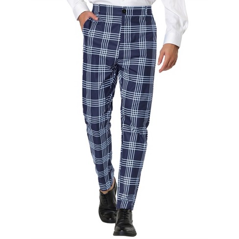 Men's Plaid Pants Slim Pencil Pants - Grey / 31  Mens trousers casual,  Mens plaid pants, Mens pants casual