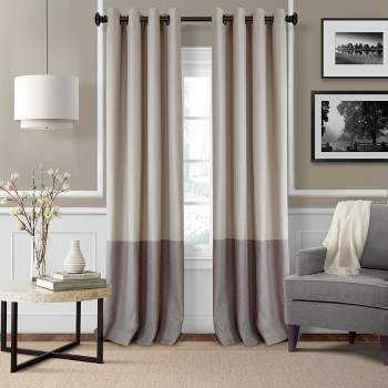 Braiden Color Block Single Blackout Window Curtain Panel - Elrene Home Fashions
