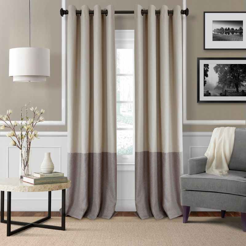 Braiden Color Block Single Blackout Window Curtain Panel - Elrene Home Fashions, 1 of 6