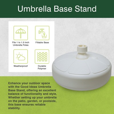 White Flower Concrete Outdoor Umbrella Stand Base