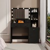 Angel Sar Makeup Vanity Desk with Mirror and 10 Lights, Black Vanity,Right Bedside Cabinet - 4 of 4